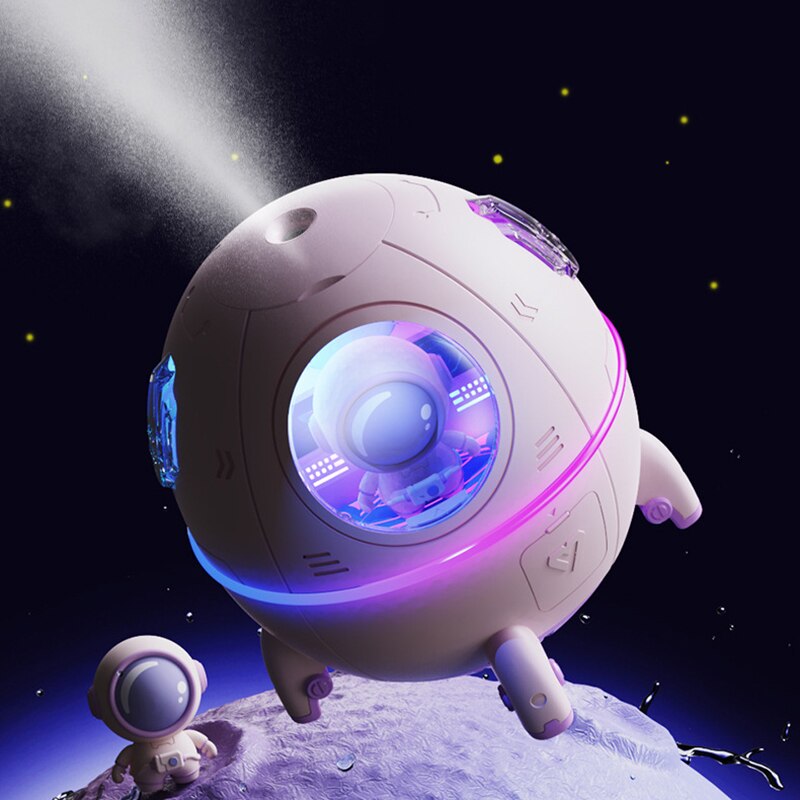 Unik astronaut luftfukter med fargerik nattlampe. Ideell gave for avslapning og velvære.
