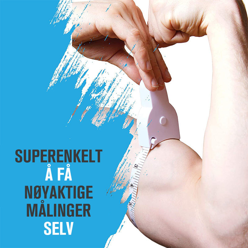 Automatisk hvitt målebånd for kroppsmåling, 150 cm, lett og bærbart. Perfekt for nøyaktig måling av midje og armer.