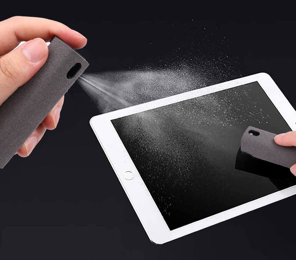 Bilinteriør rengjøring: Bærbar skjermrenser for touchskjermer i bil, GPS; spray & mikrofiber.