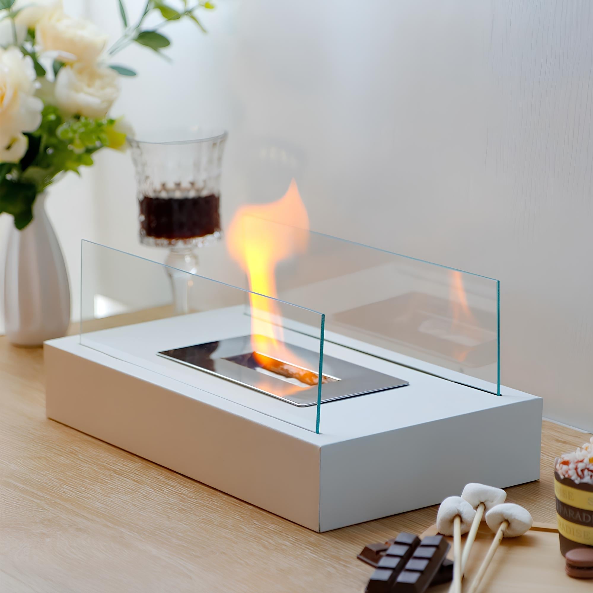 Bioetanol bordpeis som et stilig midtpunkt med klar flamme, gir varme og lys til enhver setting.