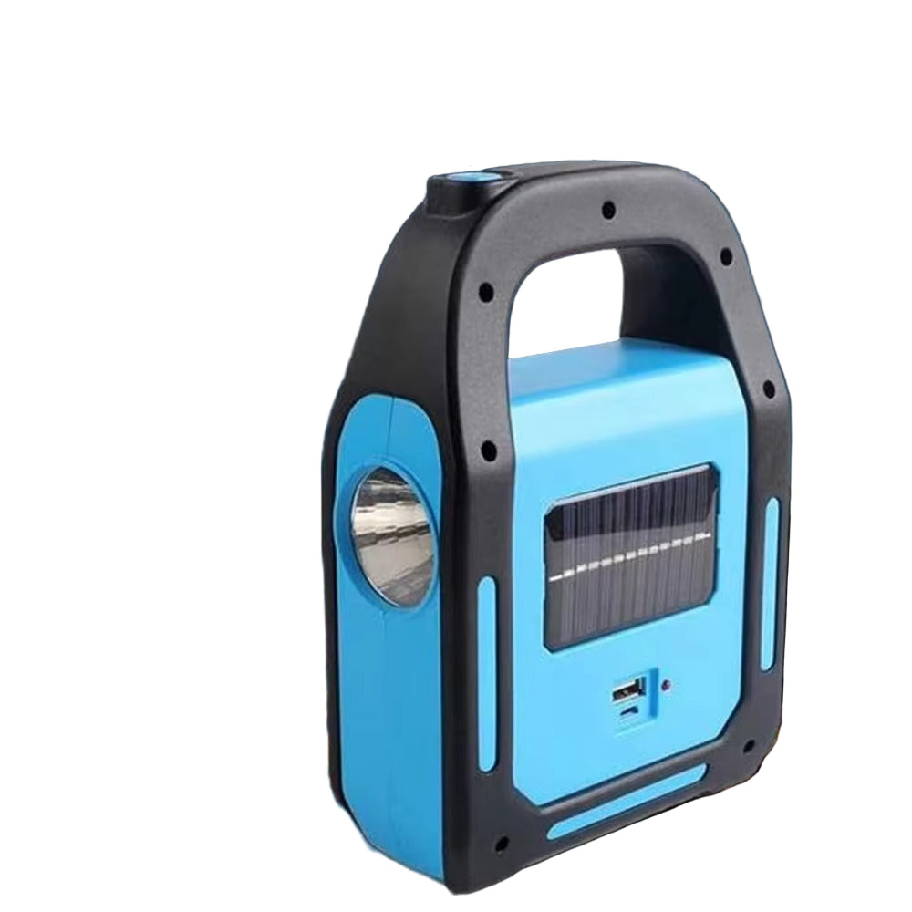 Bærbar campinglanterne med LED-lys og USB, perfekt for utendørsbelysning på fottur.