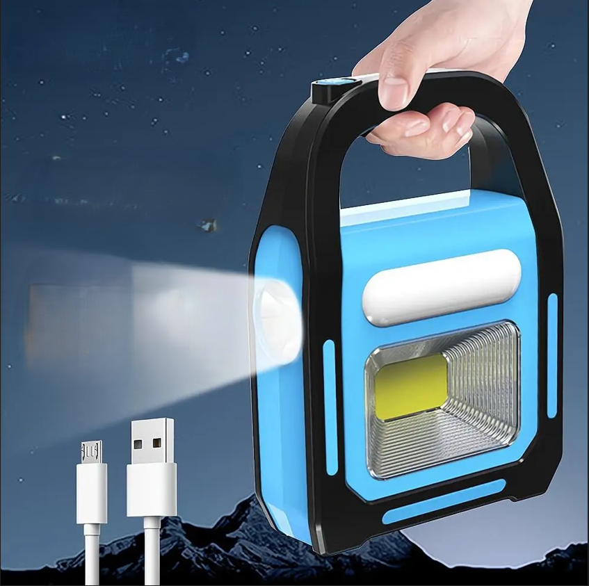 Campinglanterne med solenergi lading, robust og vanntett, ideell for off-grid utendørs eventyr.