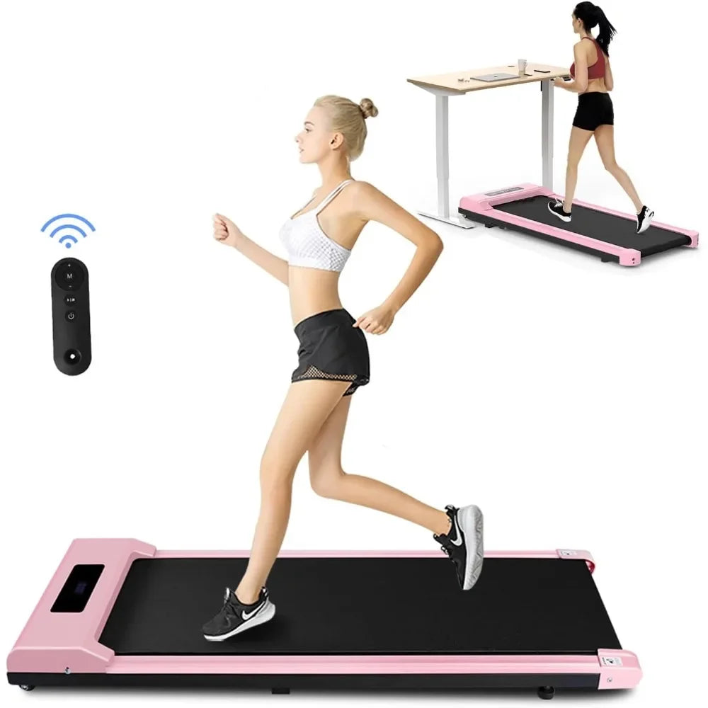 Bærbar flat tredemølle for kontor og hjem. Stille gåmaskin, perfekt for hjemmetrening og kontortrening.