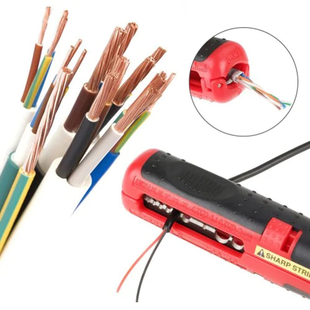 Bærbar kabelavisolerer for rask og presis avisolering av elektriske ledninger. Perfekt for elektrikere og DIY.
