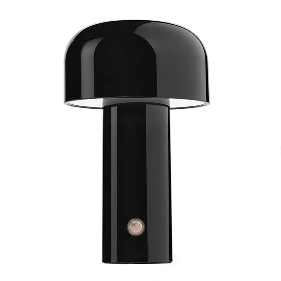 Bærbar LED nattbordslampe med berøringskontroll for enkelt lys. Moderne interiørdesign.