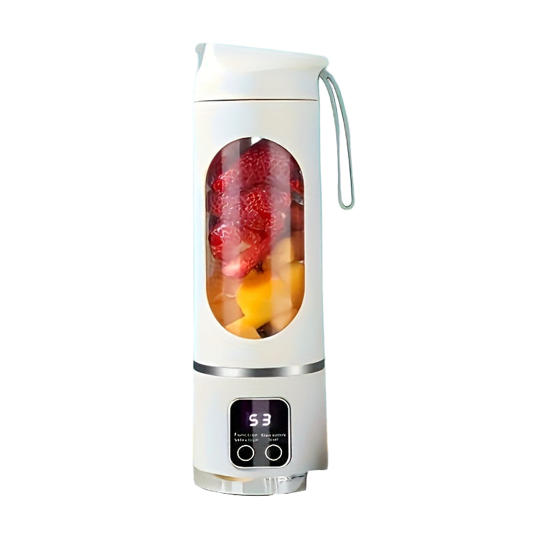 Bærbar smoothie blender, USB oppladbar for friske drikker. Kompakt design for reise og trening.