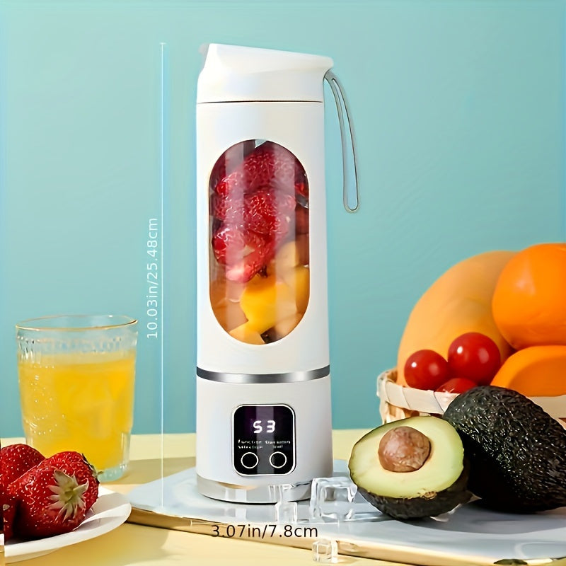 Bærbar smoothie maskin, USB-oppladbar. Viser hvor enkel rengjøring den har. Kjøkkenutstyr for alle.