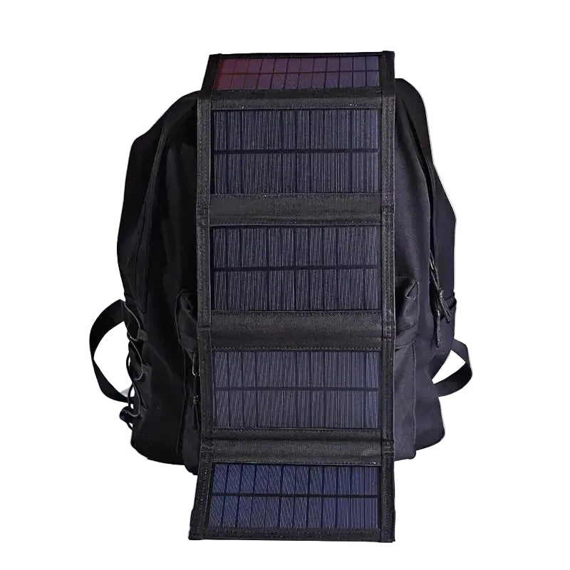 Bærbar solenergibank, sammenleggbar design, USB-lading, utendørsbruk, camping