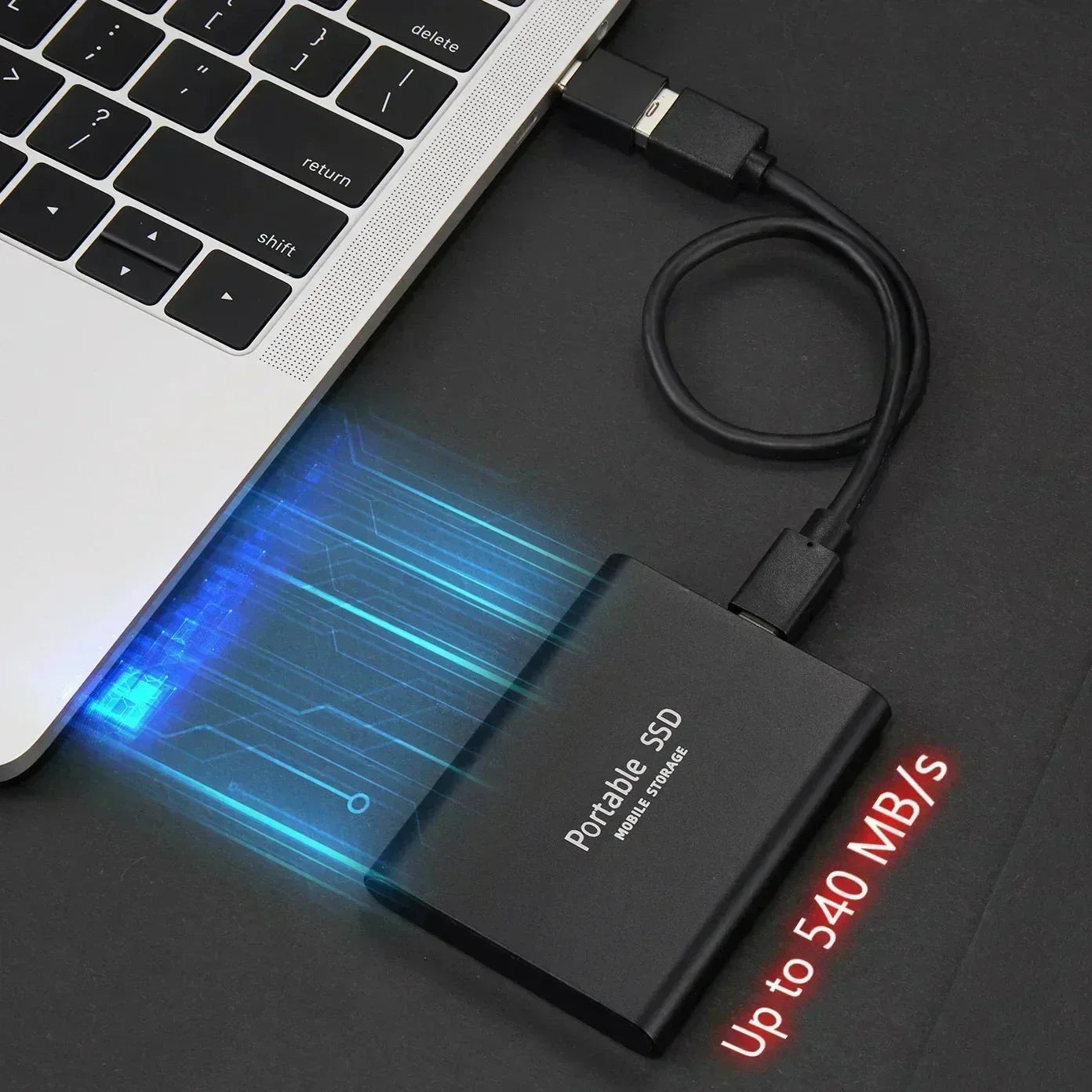 Støtsikker bærbar SSD-stasjon, solid state drive for sikker mobil lagring