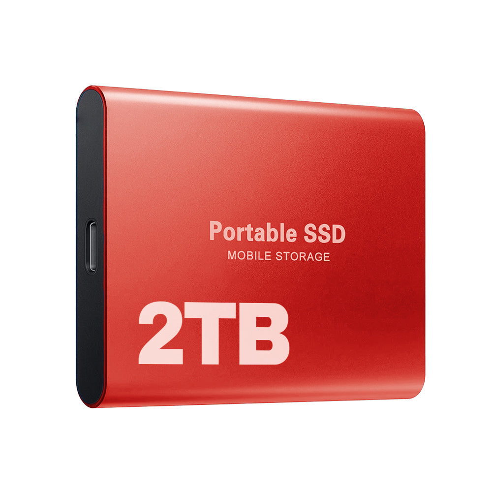 Ekstern solid state drive, 2TB lagring, robust for reise og profesjonell bruk