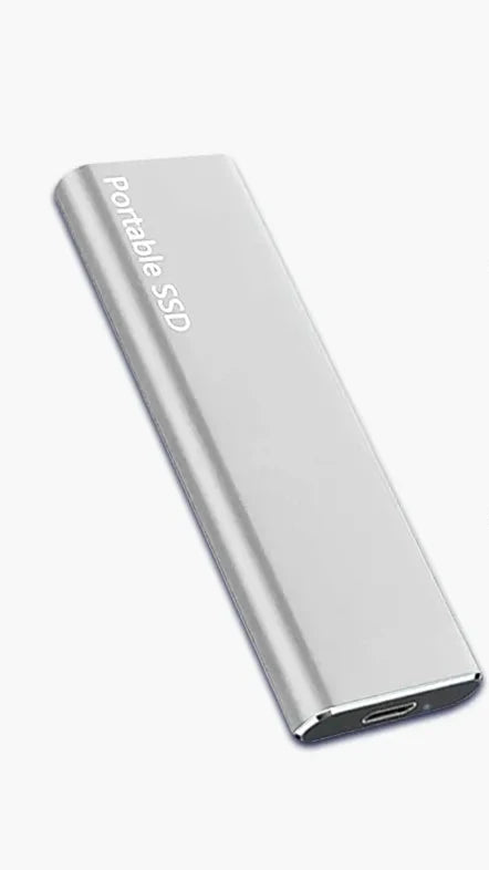 Bærbar ekstern harddisk med USB-C-kabel med rask dataoverføring, ideell for multimedia lagring.