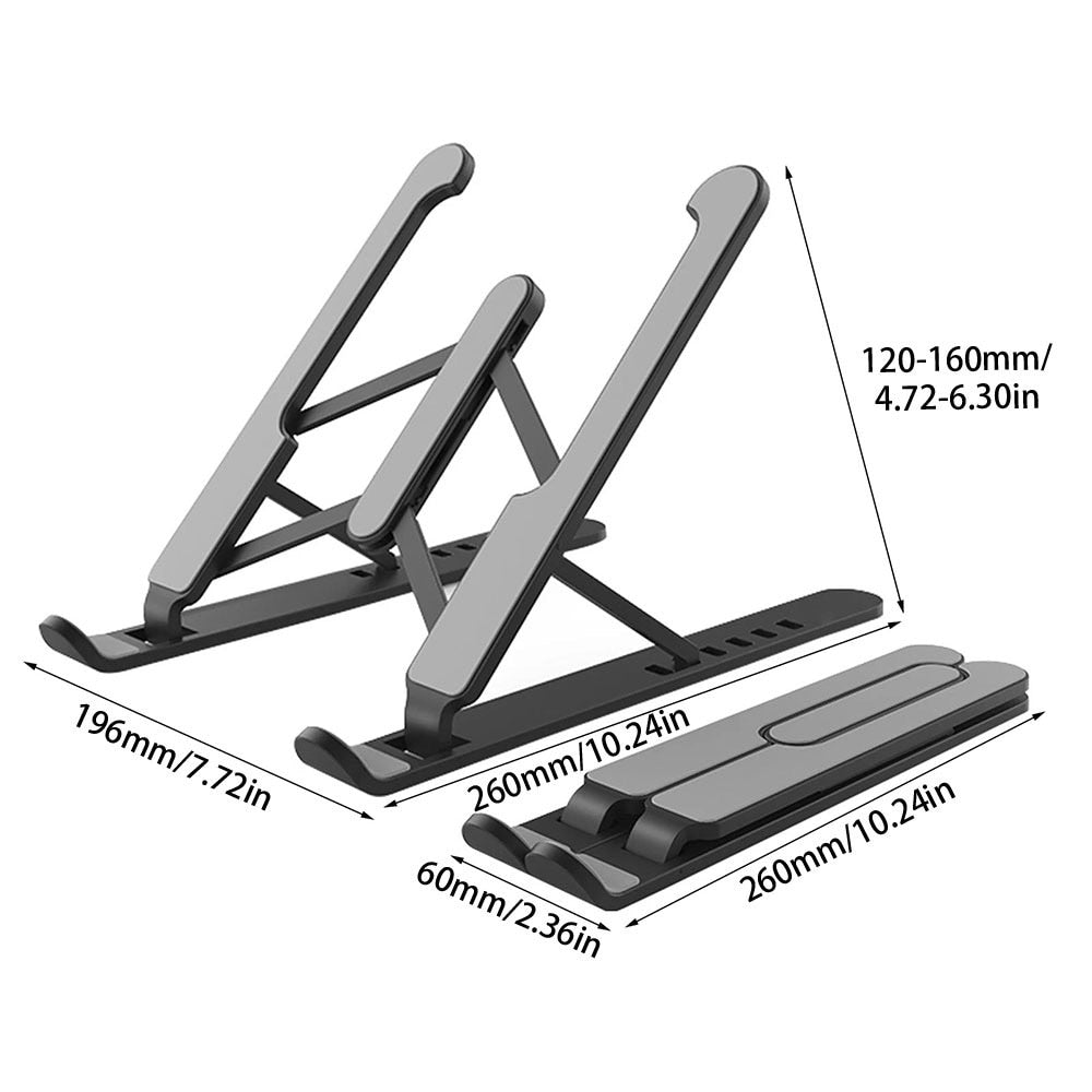 Smart gadget: Sammenleggbart ergonomisk laptopstativ i aluminium for hjemmekontor og reise.