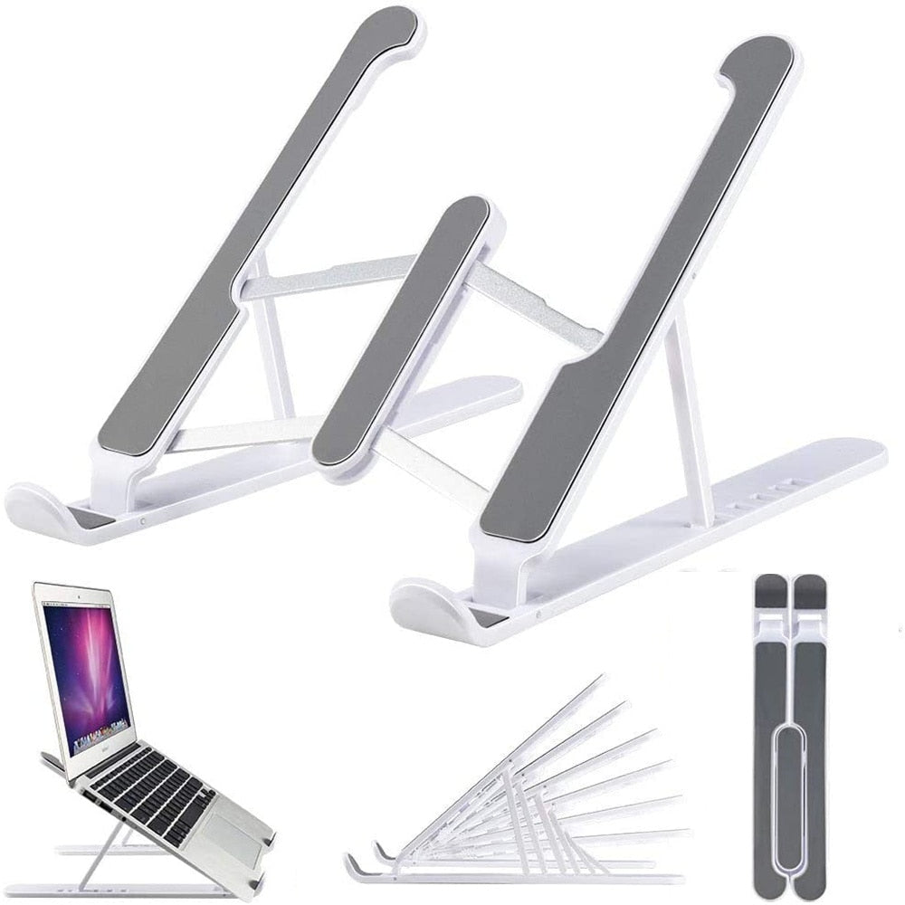 Solid aluminium laptopstativ for pc-er, justerbart og bærbar, fremmer ergonomisk arbeid.