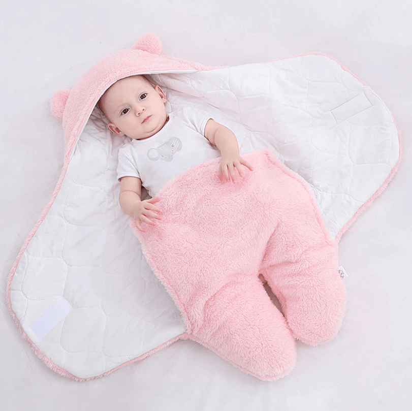 Hjemmelaget babypledd sovepose, varmt og trygt for babykomfort.