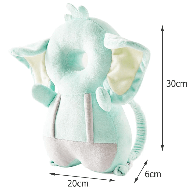 Barnevennlig hodepute, unisex gul design, beskytter småbarn fra støt og fall