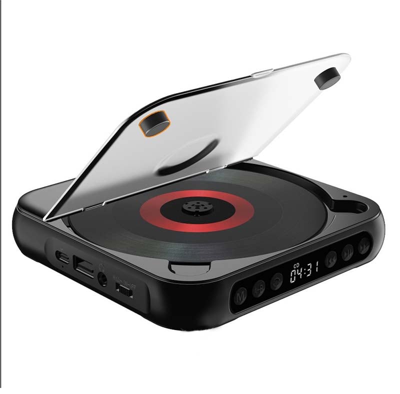 "Bærbar Bluetooth CD-spiller i kompakt design, tilgjengelig i flere farger med Hi-Fi lyd og lett transport."