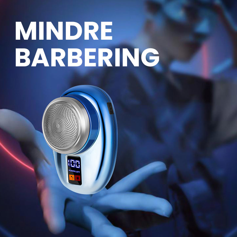 "Bærbar elektrisk barbermaskin med kompakt design, LED-skjerm og skarpe blader for enkel og effektiv barbering."