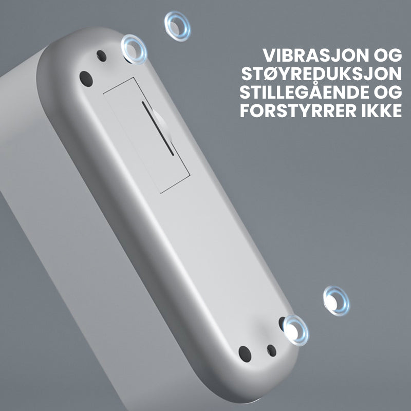 "Bærbar hvit og grå ultralydrensemaskin med høy kapasitet for smykker, briller og klokker, stillegående design."