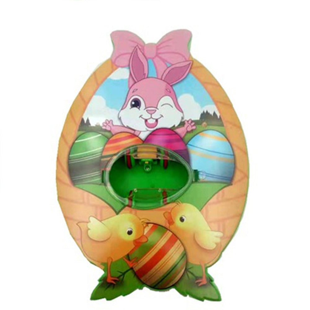 Barn pynter påskeegg med kreativt malesett og DIY-maskin; et morsomt påskeverksted for hele familien.