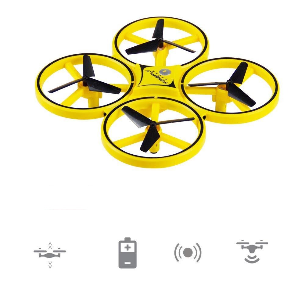 Detaljert bilde av Barnas RC Drone kontrollenhet, viser enkle kontroller. Radiostyrt Quadcopter for barn.