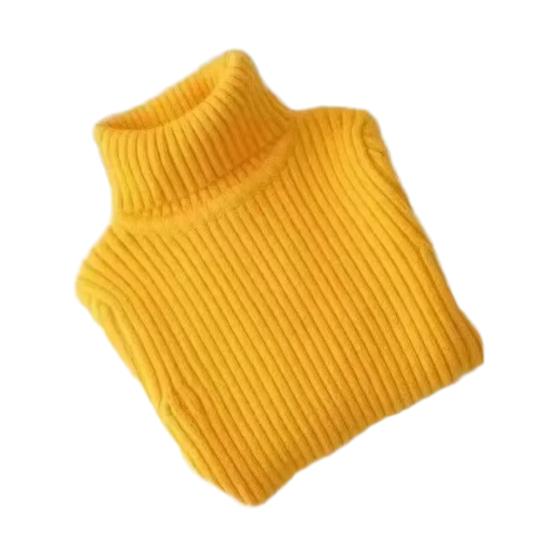 Barnestrikket turtleneck genser i ull for vinter, myk og varm til hverdag