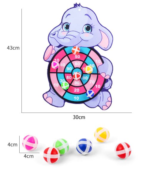 Fargerikt dartbrettsett for barn, med borrelåspiler, fremmer kreativitetsutvikling og familietid.