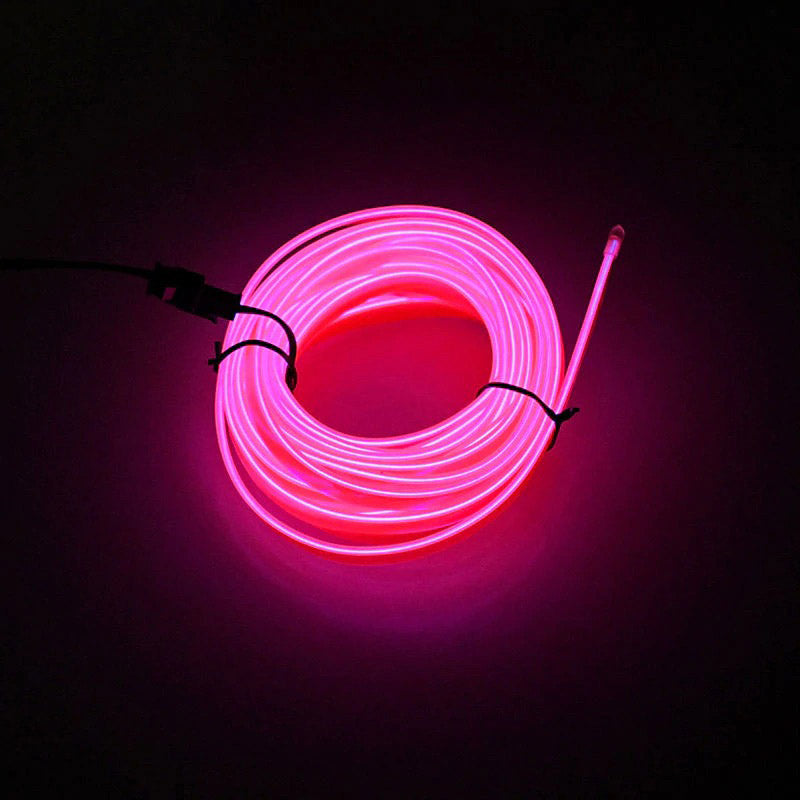 USB-drevet 5 meter LED neonlys, optimalt for interiørlys og bilbelysning.
