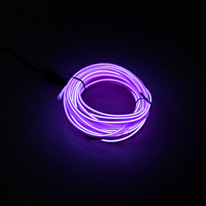 Flerfarget 5m LED neonlys, gir en moderne glød og stemning til bilinteriøret.