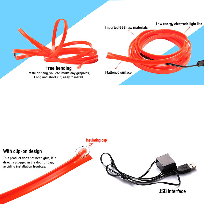 Lys opp bilen med 5m LED neonlys, et must for moderne bilstyling og pynt.