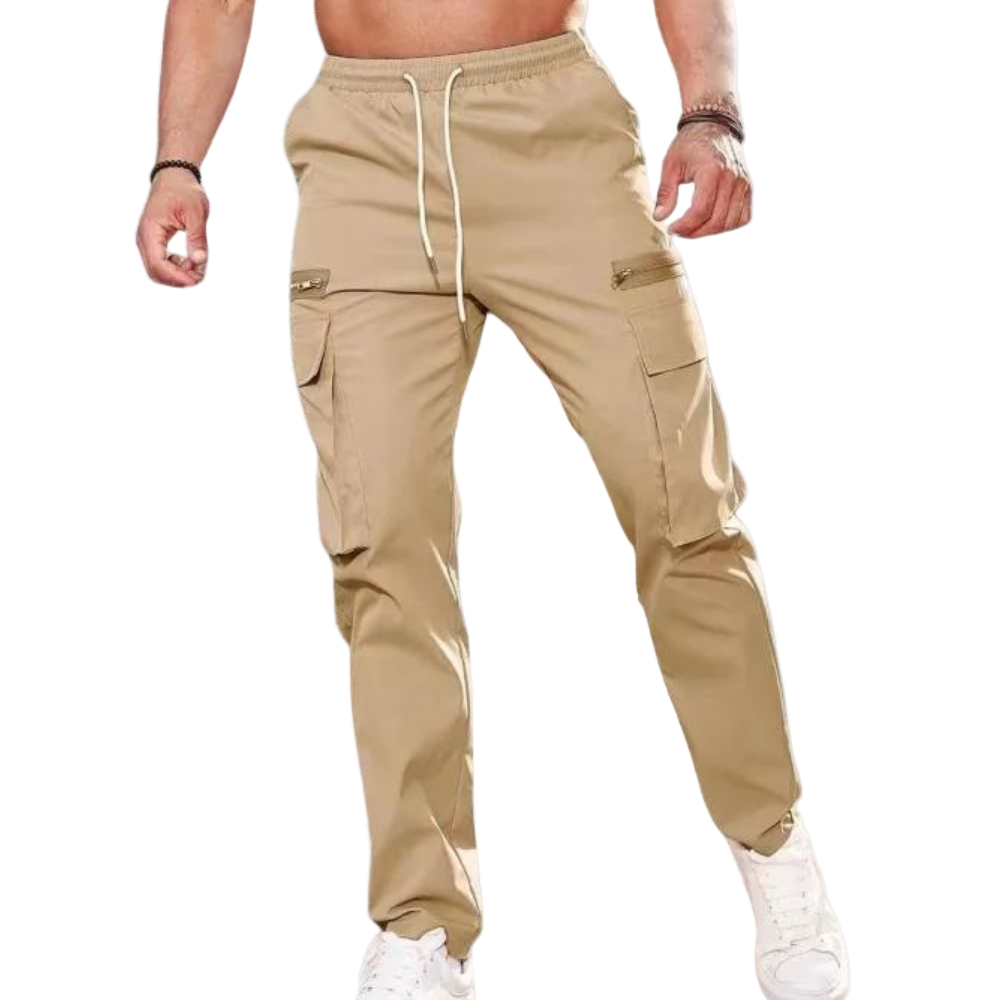 Bilde av trendy herrebukser i rettbenet passform, perfekt for casual hverdagsstil.