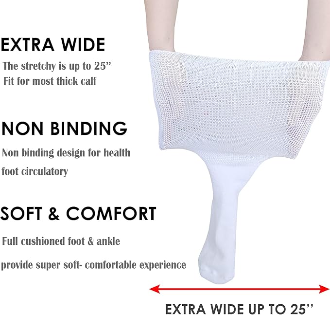 Par ekstra brede unisex sokker for maksimal fotvelvære, laget av mykt og elastisk materiale for komfort.