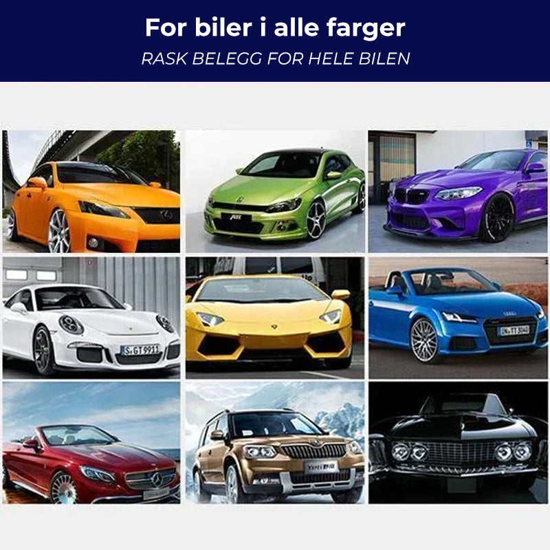 "Bilripefjerningssett med flaske, svamp og bruksanvisning, ideelt for fjerning av riper og glansfornyelse av bil."