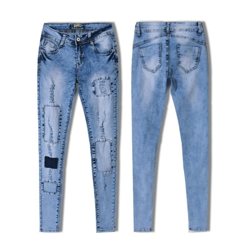 Blå skinny damejeans med perfekt passform for hverdagsbruk og komfort hele dagen.