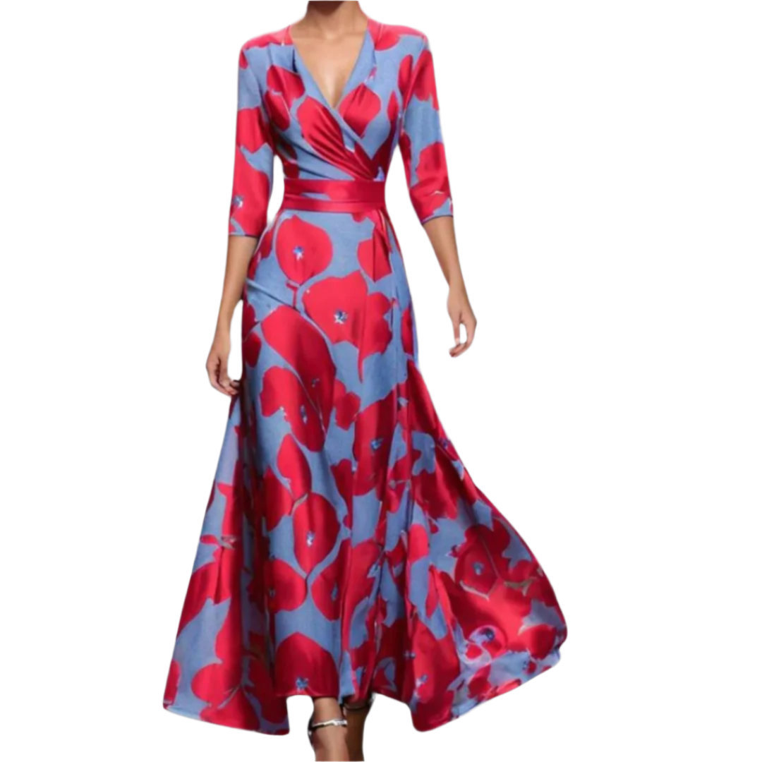 Blomstret sommerkjole for dame med luftig passform, perfekt for varme dager og avslappet stil.