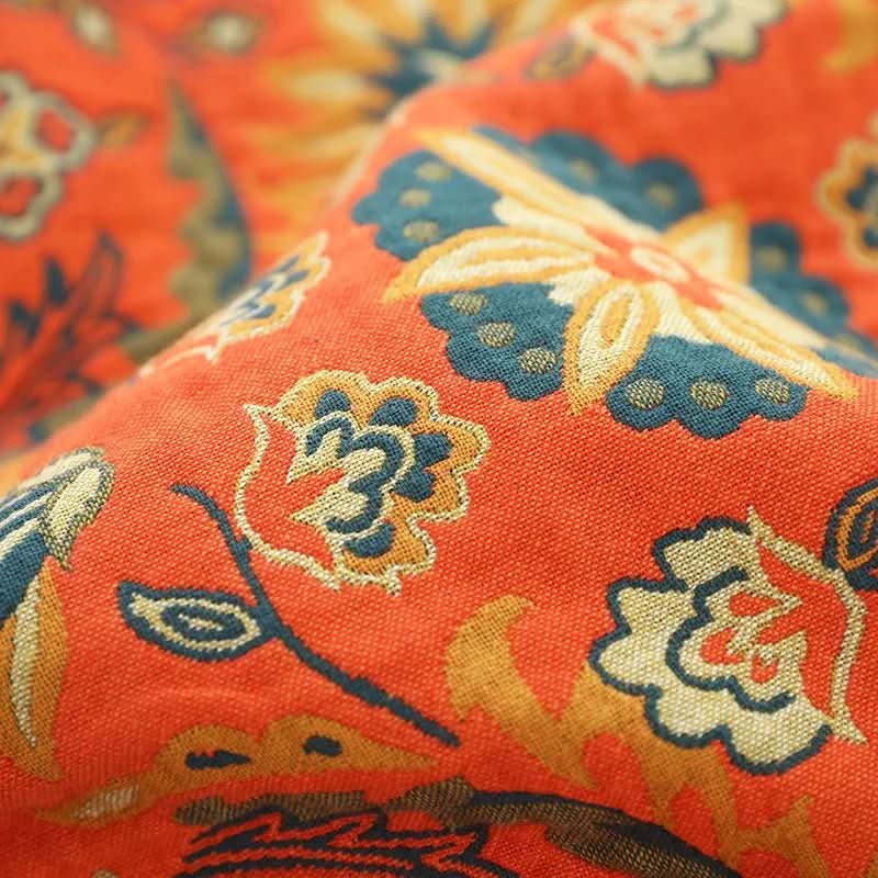 Stilig og koselig boho bomullsteppe med frynser. Ideelt for å fornye hjemmet med en moderne og avslappet følelse.