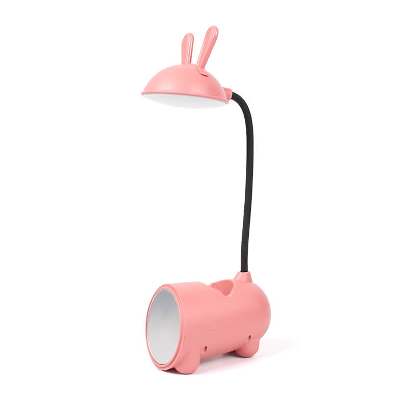 Bordlampe med LED, berøringskontroll og praktisk penneholder. Ideell for studier og skrivebord.