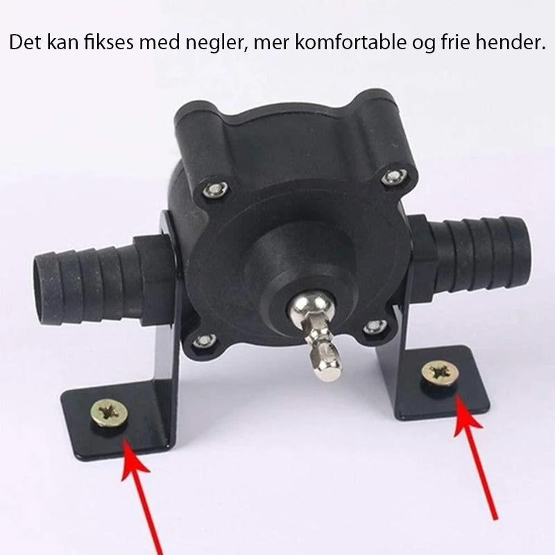 "Borepumpe for vannoverføring, svart plast, kompakt design, 125x70x62 mm, ideell for drenering av vasker og bassenger."