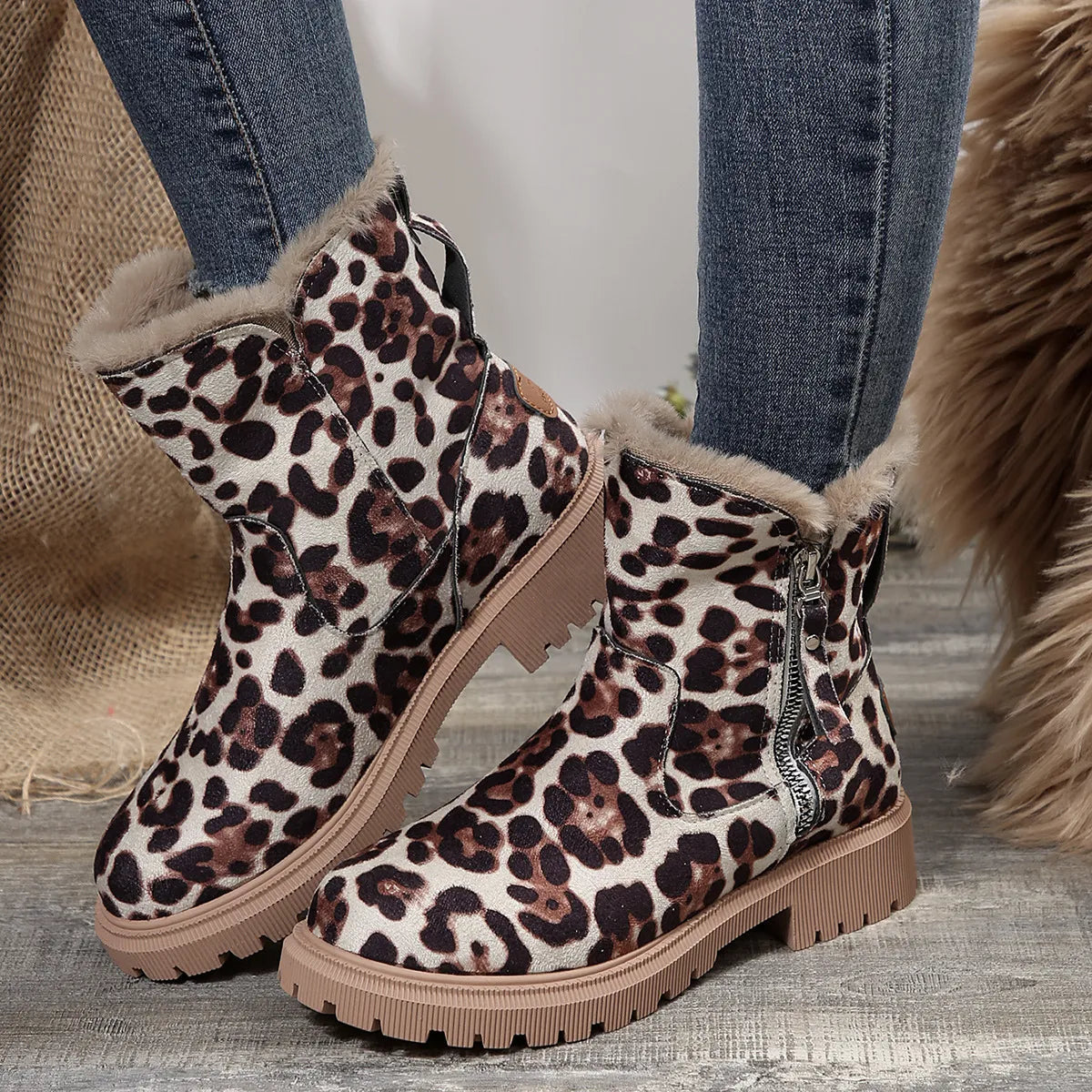Women's Winter Platform Boots with Mid Heel Cozy and Stylish for All Seasons