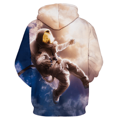 Komfortabel damehettegenser med spennende astronaut- og romdesign. Ideell for fritid og en trendy stil.