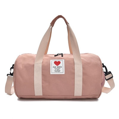 Multifunksjonell duffelbag i vanntett stoff for kvinner, egnet for overnatting og fritid