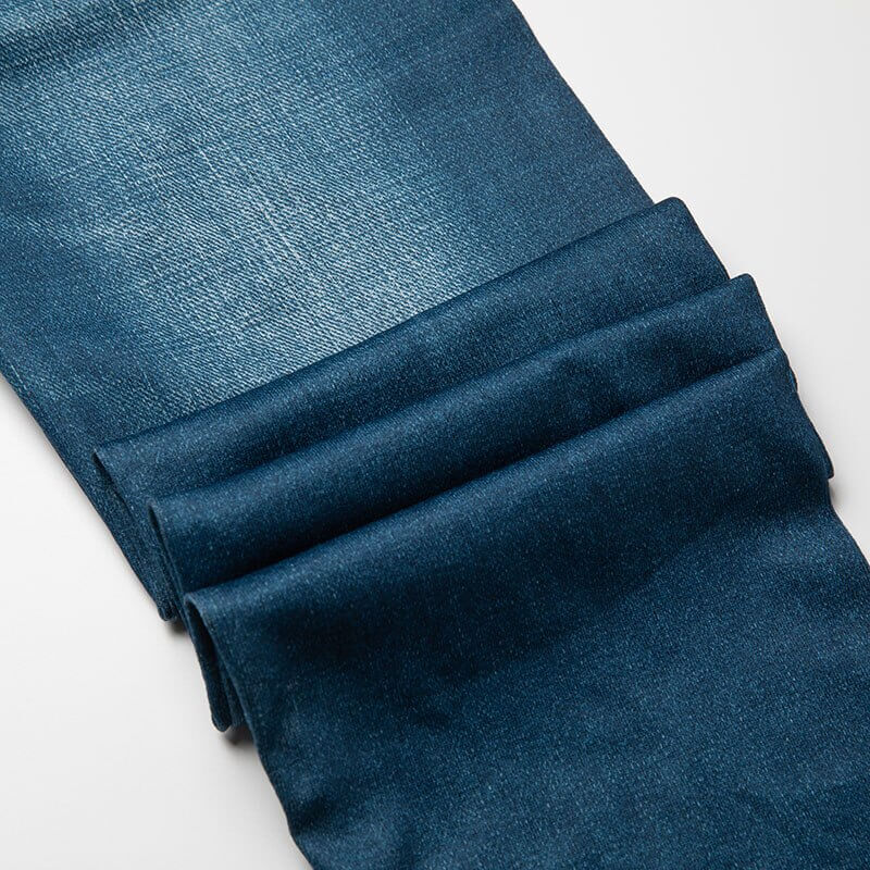 Dame jeans-leggings, frontvisning. Høy midje gir komfort og slankende effekt for kvinner.