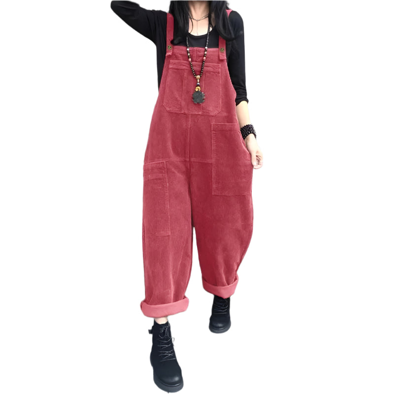 Dame jumpsuit med vide ben, komfortabel og trendy, perfekt for hverdagsbruk.