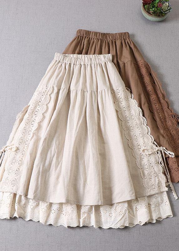 Elegant patchwork dameskjørt med rynker, perfekt for høsten. Stilrent og komfortabelt høstskjørt i jordfarger.