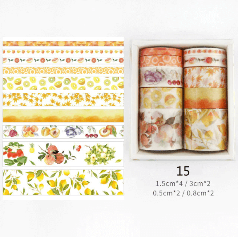 DIY Washi Tape-sett med unike motiver, flott for scrapbooking-entusiaster.