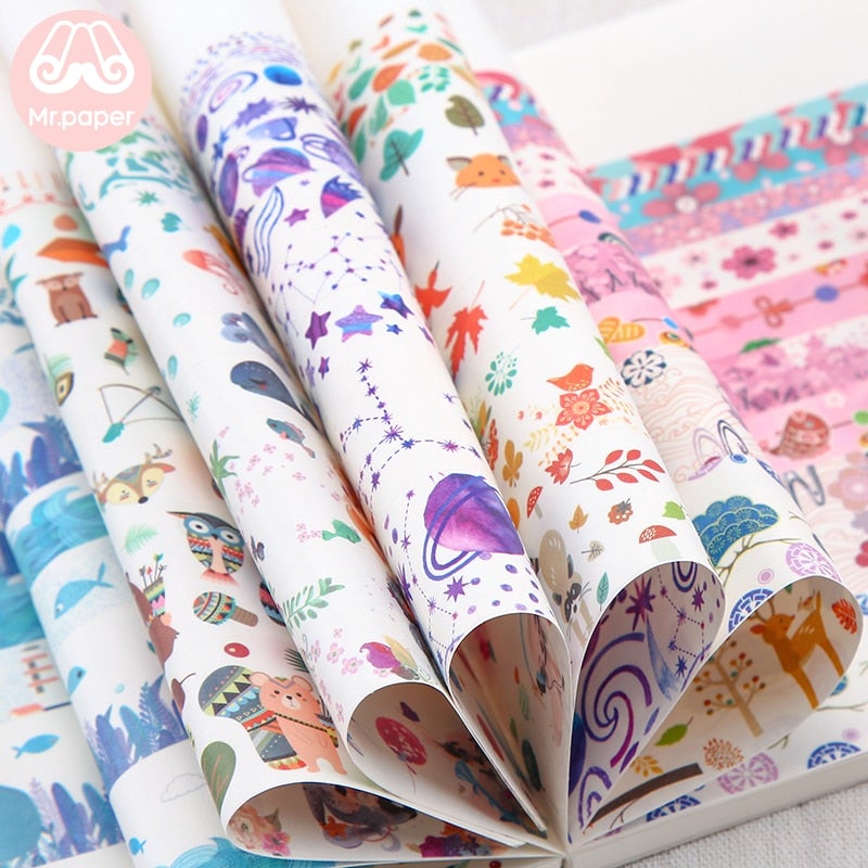 Inspirerende Washi Tape-utvalg til kunstprosjekter og dagbokdekorasjon.
