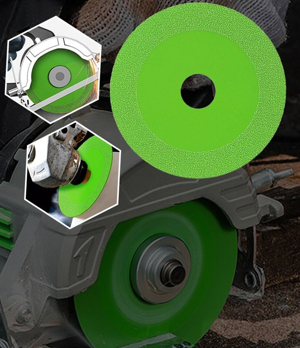 Nærbilde av universal diamantsagblad, med fokus på den tynne profilen som sikrer rene kutt i harde materialer.