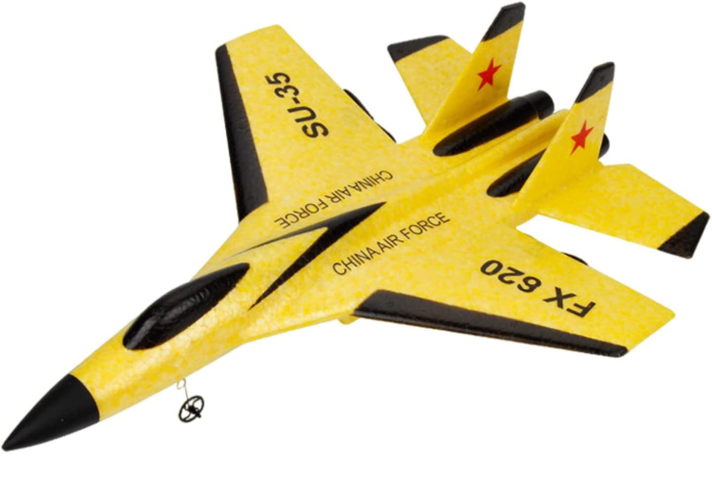 Nærbilde av fjernkontrollen til det lettflyvende rc fly, for voksne og barn