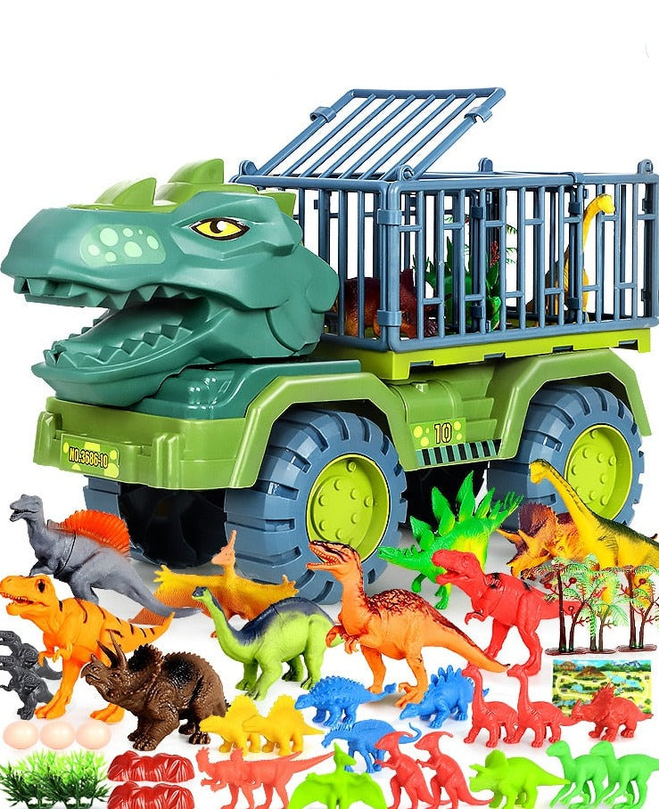 Dinosaur lastebilleke med store hjul, perfekt for barns rollespill og motorsikkelutvikling.
