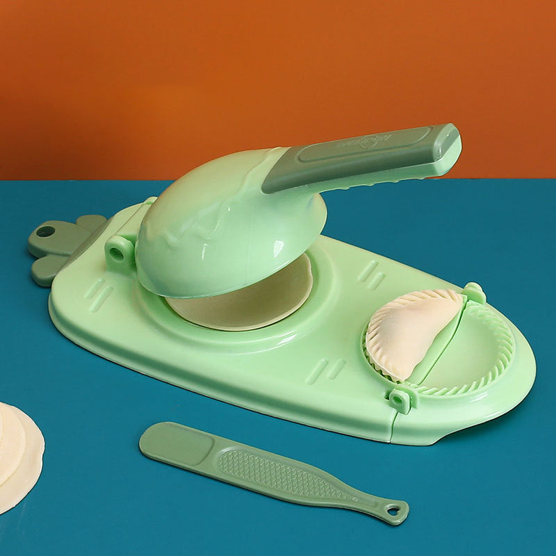 "Dumplingform i holdbart PP-materiale med ergonomisk håndtak, perfekt for enkel pressing og forming av dumplings."