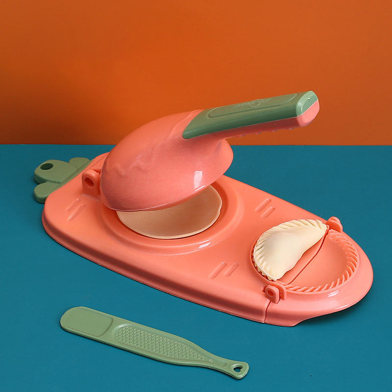 "Dumplingform i holdbart PP-materiale med ergonomisk håndtak, perfekt for enkel pressing og forming av dumplings."
